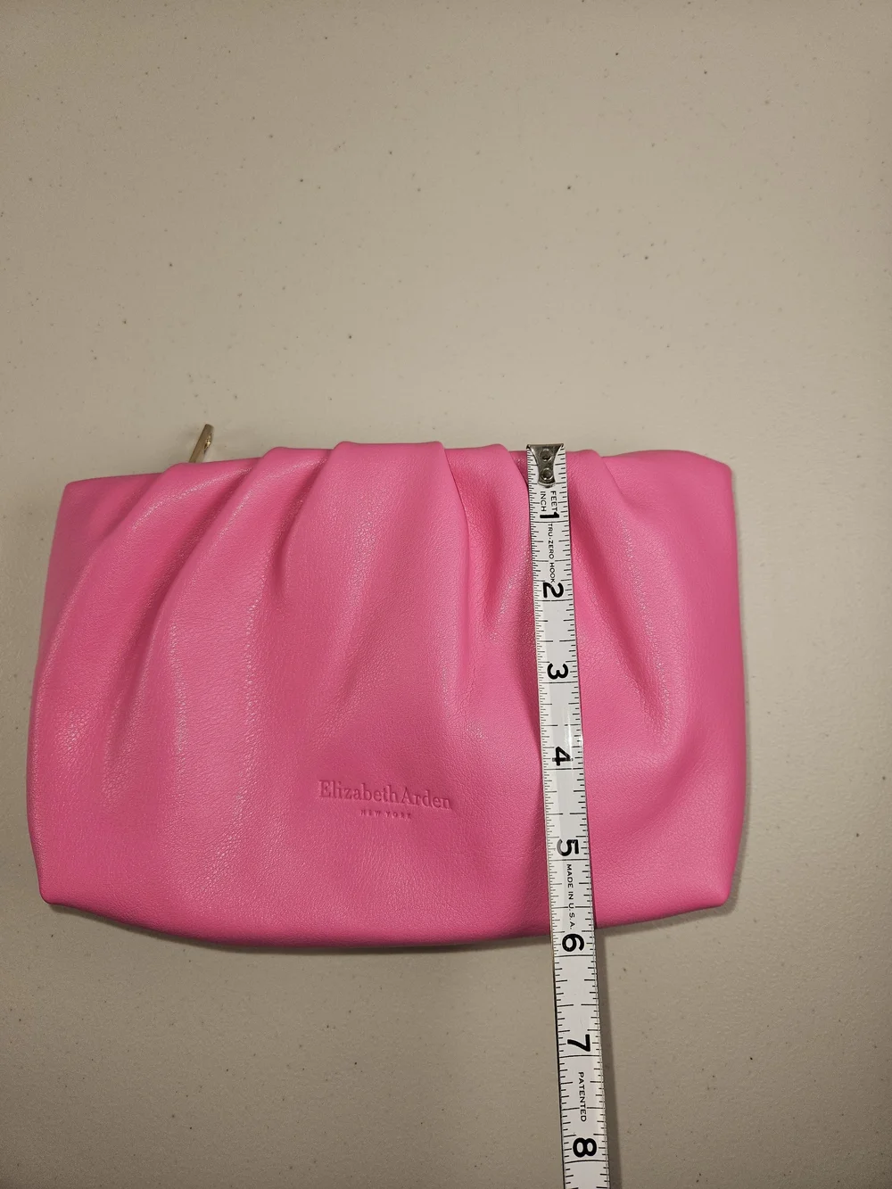 Elizabeth Arden Bright Pink Ruched Cosmetic Clutch